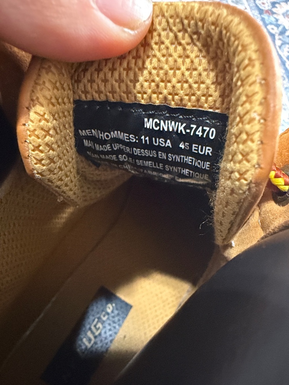 Size 11 men’s) Lugz Men's Wheat Lace-Up Work Boots with Yellow Trim - Picture 7 of 7